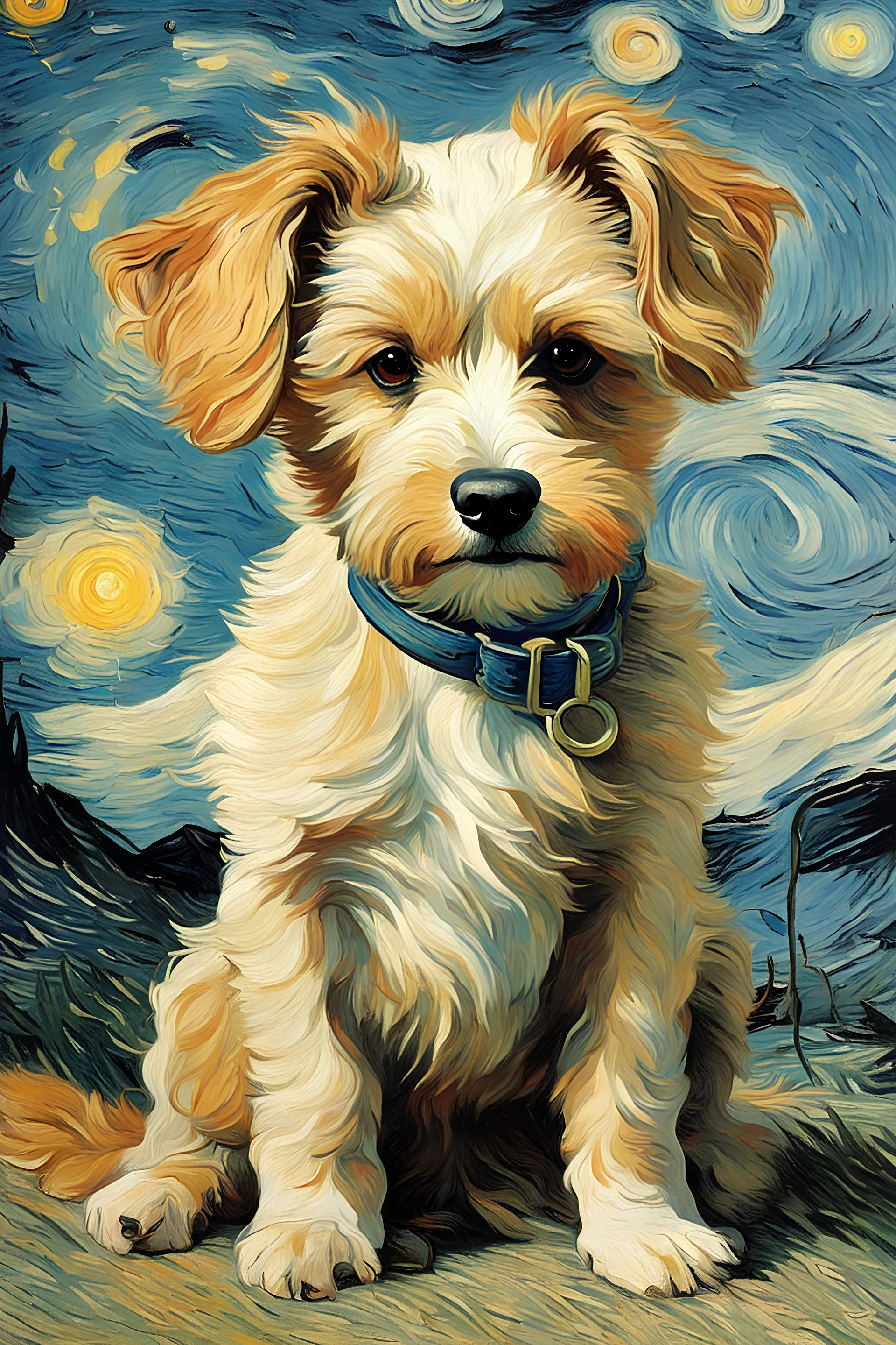 a dog portrait by Van gogh