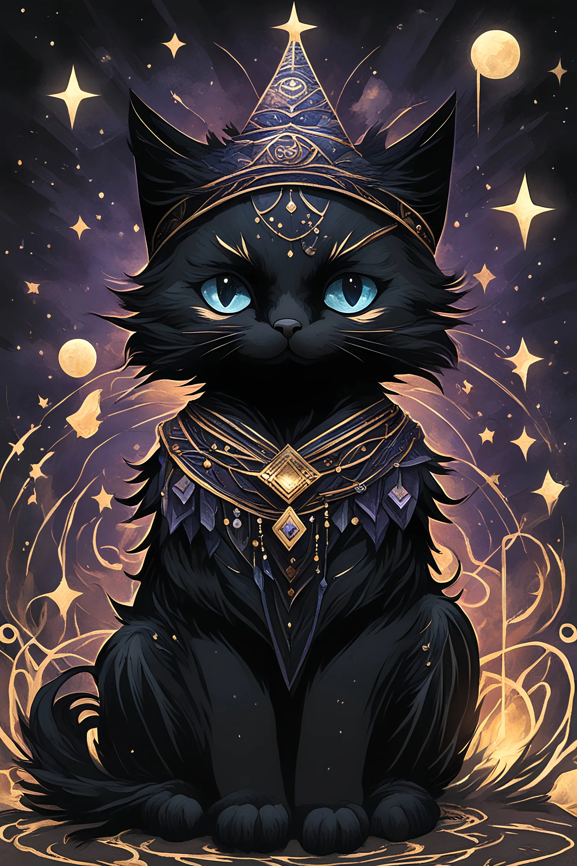 crow magic cat black