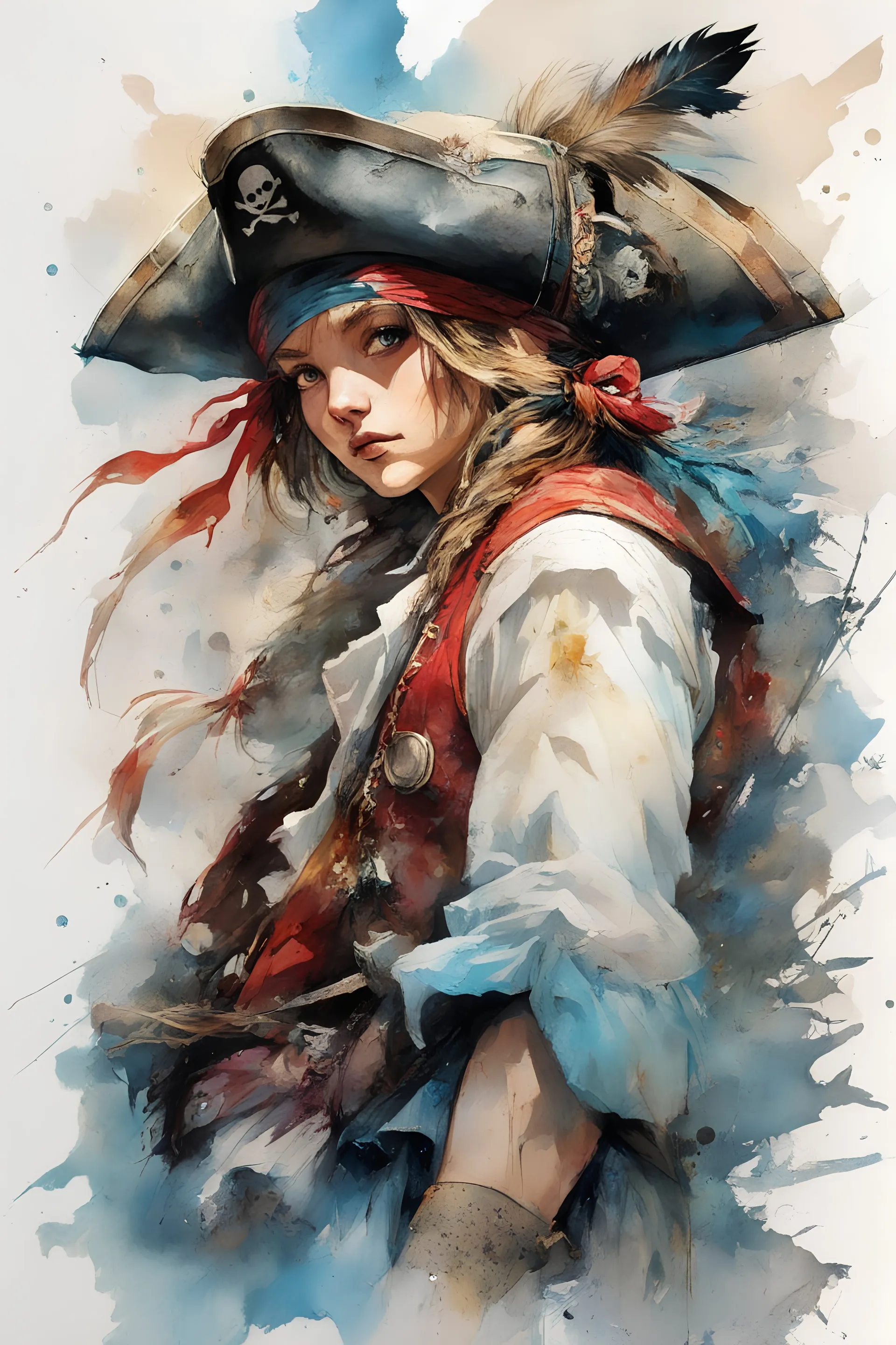 sticker lufi pirate, one piece, art by Carne Griffiths and Wadim Kashin,