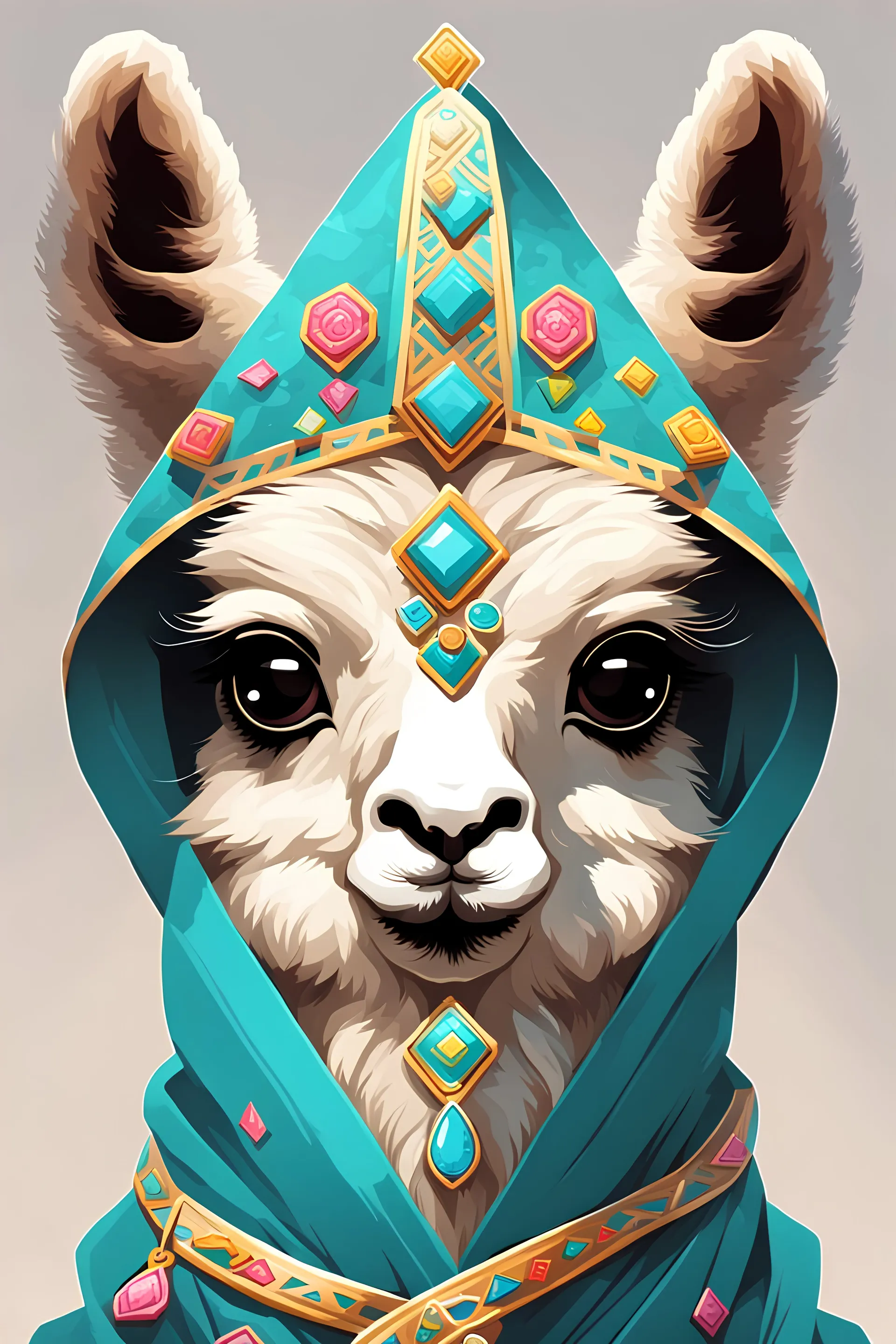 cute lama as a token head