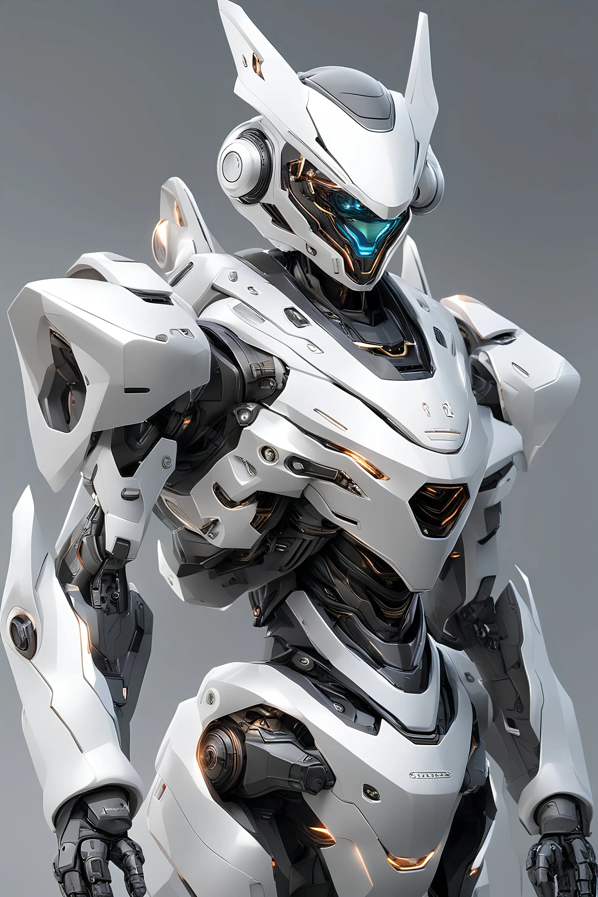 futuristic robot, elegant, with a head, extreme hight qiality, realistic, smooth details