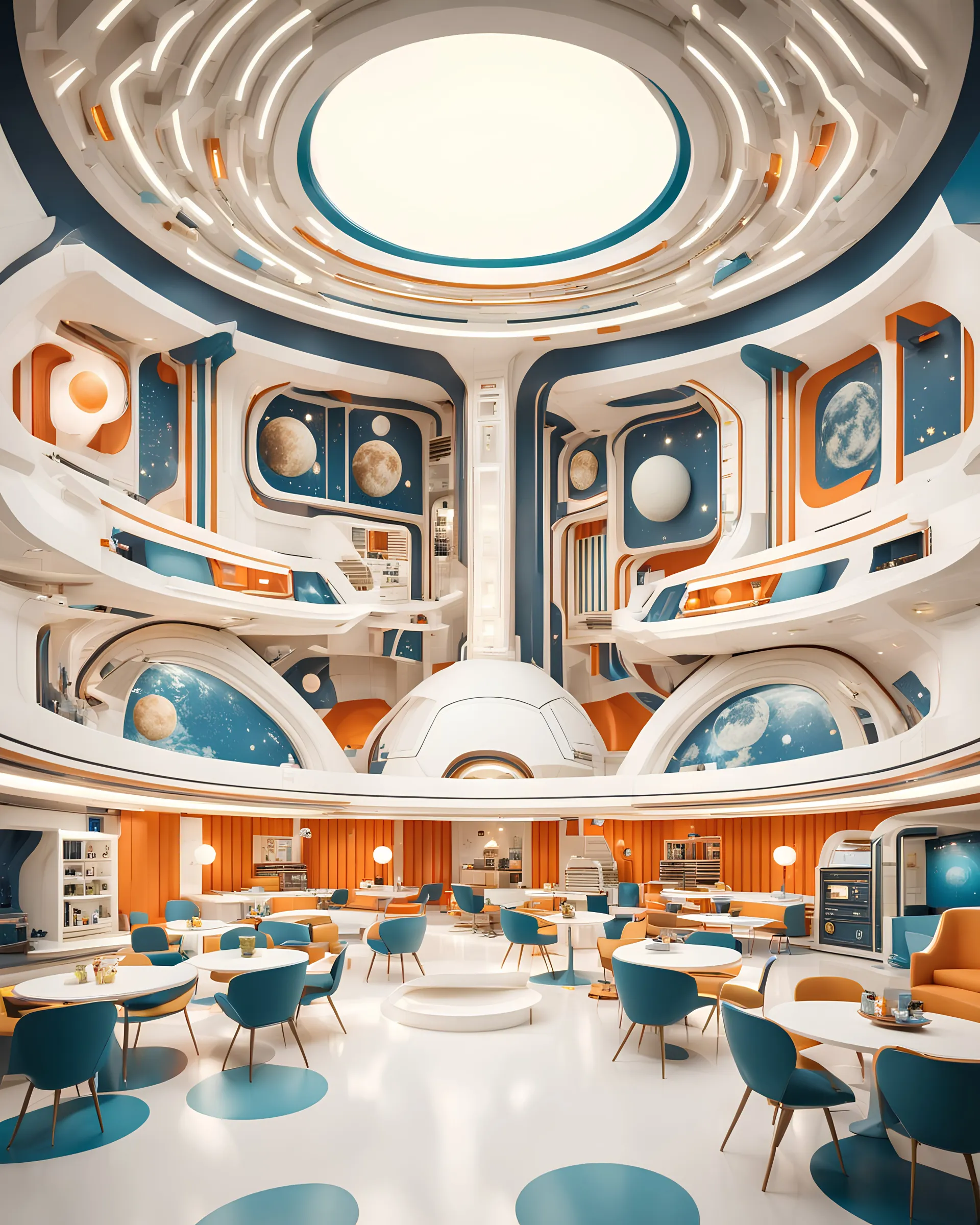 Beautiful award winning 1950s simple flat 3D art editorial infographics of a moon base, stunning lighting, perfect focus, neutral white background, epic angle, epic composition, hyper maximalist