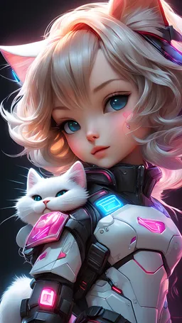 cute kitty cat wen, masterpiece emblem with "token-wen", energy, force , best quality, half body, portrait, night, anime, 3D, pixar, realistic, robo cop, harajuku fashion style, beautiful, colourful, neon lights, cyberpunk, illustration, by stanley artgerm lau, sideways glance, foreshortening, extremely detailed 8K, smooth, high resolution, ultra quality, highly details, glare, side view,