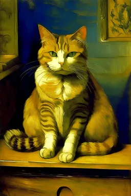 Portrait of a cat by Van Gogh