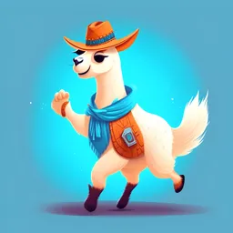 Dancing Llama wearing cowboy boots