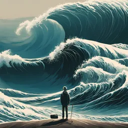 A humble mind waiting for the fourth gigantic-wave