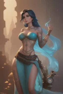 Gorgeous modern day princess Jasmine with tattoos as Steampunk, steampunk theme,Concept Art By Greg Rutkowski, WLOP, Magali Villeneuve], Dynamic Lighting,“Wide-angle portraits,” “Including more of the scene.” Intricately Detailed Splash Trending On Artstation tradic colour,Unreal Engine 5 Volumetric Lighting Ethereal Elemental Glowing, Glamour, Glimmer, Shadows, Oil On Canvas, Brush Strokes, Smooth, Uhd, 8k, Ultra Sharp Focus, Art By Artgerm, Loish,Intricate Artwork Masterpiece, Ominous,::4, 8k,