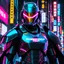 Placeholder: neon robot cop, written on it IO, masterpiece, best quality, half body, portrait, night city, anime, 3D, Korea, pixar, realistic, robo cop, harajuku fashion style, rain coat, beautiful, colourful, neon lights, cyberpunk, illustration, by stanley artgerm lau, sideways glance, foreshortening, extremely detailed 8K, smooth, high resolution, ultra quality, highly details, glare, side view, the shield has IO two letters on it