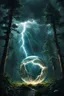 Placeholder: Thunderstorm Lightning on the endless forest through a crystall ball