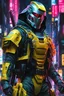 Placeholder: casey jones, neon robot cop, masterpiece, best quality, half body, portrait, night city, anime, 3D, Korea, pixar, realistic, robo cop, harajuku fashion style, rain coat, beautiful, colourful, neon lights, cyberpunk, illustration, by stanley artgerm lau, sideways glance, foreshortening, extremely detailed 8K, smooth, high resolution, ultra quality, highly details, glare, side view,