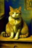 Placeholder: Portrait of a cat by Van Gogh