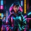 Placeholder: neon Chinese teen, masterpiece, best quality, half body, portrait, night city, 1girl, anime, 3D, Korea, pixar, realistic, teen girl, smiling, cute face, harajuku fashion style, rain coat, beautiful, colourful, neon lights, cyberpunk, smooth skin, illustration, by stanley artgerm lau, sideways glance, foreshortening, extremely detailed 8K, smooth, high resolution, ultra quality, highly detail eyes, highly detail mouth, highly detailed face, perfect eyes, both eyes are the same, glare, Iridescent