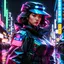 Placeholder: neon robot cop, masterpiece, best quality, half body, portrait, night city, anime, 3D, Korea, pixar, realistic, robo cop, harajuku fashion style, rain coat, beautiful, colourful, neon lights, cyberpunk, illustration, by stanley artgerm lau, sideways glance, foreshortening, extremely detailed 8K, smooth, high resolution, ultra quality, highly details, glare, side view,