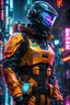 Placeholder: neon robot cop, masterpiece, best quality, only half body, portrait, night city, anime, 3D, Korea, pixar, realistic, robo cop, harajuku fashion style, rain coat, beautiful, colourful, neon lights, cyberpunk, illustration, by stanley artgerm lau, sideways glance, foreshortening, extremely detailed 8K, smooth, high resolution, ultra quality, highly details, glare, side view, wide portrait posture