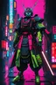 Placeholder: neon robot cyberpunk samurai io.net half bofy max quality 3d japan neon robot samurai, masterpiece, best quality, half body, portrait, night city, anime, 3D, Japan, pixar, realistic, robo cop, harajuku fashion style, rain coat, beautiful, colourful, neon lights, cyberpunk, illustration, by stanley artgerm lau, sideways glance, foreshortening, extremely detailed 8K, smooth, high resolution, ultra quality, highly details, glare, side view, portrait