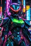 Placeholder: neon robot cop, masterpiece, best quality, half body, portrait, night city, anime, 3D, Korea, pixar, realistic, robo cop, harajuku fashion style, rain coat, beautiful, colourful, neon lights, cyberpunk, illustration, by stanley artgerm lau, sideways glance, foreshortening, extremely detailed 8K, smooth, high resolution, ultra quality, highly details, glare, side view, wide portrait posture