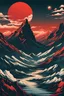 Placeholder: Through the crystal ball, I saw towering mountains, the red sunset was about to fall, and the clouds in the sky were dyed red, giving me a sense of vastness.