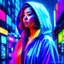 Placeholder: neon korean woman, masterpiece, best quality, half body, portrait, night city, 1girl, anime, 3D, Japan, pixar, realistic, teen girl, smiling, cute face, harajuku fashion style, rain coat, beautiful, colourful, neon lights, cyberpunk, smooth skin, illustration, by stanley artgerm lau, sideways glance, foreshortening, extremely detailed 8K, smooth, high resolution, ultra quality, highly detail eyes, highly detail mouth, highly detailed face, perfect eyes, both eyes are the same, glare, Iridescent