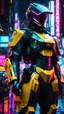 Placeholder: neon robot cop, masterpiece, best quality, half body, portrait, night city, anime, 3D, Korea, pixar, realistic, robo cop, harajuku fashion style, rain coat, beautiful, colourful, neon lights, cyberpunk, illustration, by stanley artgerm lau, sideways glance, foreshortening, extremely detailed 8K, smooth, high resolution, ultra quality, highly details, glare, side view,