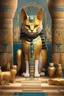 Placeholder: "Create a vivid depiction of Bastet, the Egyptian Goddess of Home and Protection. Highlight her feline form, often depicted as a lioness or domestic cat, as well as her protective and nurturing qualities. Explore the cultural significance of Bastet in ancient Egyptian homes and rituals."