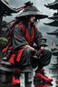 Placeholder: samurai katana red bonsai mountain rain samurai hat cyberpunk nike shoes