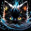 Placeholder: a cute kitten, Hyperdetailed Eyes, Tee-Shirt Design, Line Art, Black Background, Ultra Detailed Artistic, Detailed Gorgeous Face, Natural Skin, Water Splash, Colour Splash Art, Fire and Ice, Splatter, Black Ink, Liquid Melting, Dreamy, Glowing, Glamour, Glimmer, Shadows, Oil On Canvas, Brush Strokes, Smooth, Ultra High Definition, 8k, Unreal Engine 5, Ultra Sharp Focus, Intricate Artwork Masterpiece, Ominous, Golden Ratio, Highly Detailed, Vibrant, Production Cinematic Character Render, Ultra Hi