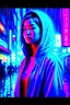 Placeholder: neon Chinese woman, masterpiece, best quality, half body, portrait, night city, 1girl, anime, 3D, Japan, pixar, realistic, teen girl, smiling, cute face, harajuku fashion style, rain coat, beautiful, colourful, neon lights, cyberpunk, smooth skin, illustration, by stanley artgerm lau, sideways glance, foreshortening, extremely detailed 8K, smooth, high resolution, ultra quality, highly detail eyes, highly detail mouth, highly detailed face, perfect eyes, both eyes are the same, glare, Iridescent